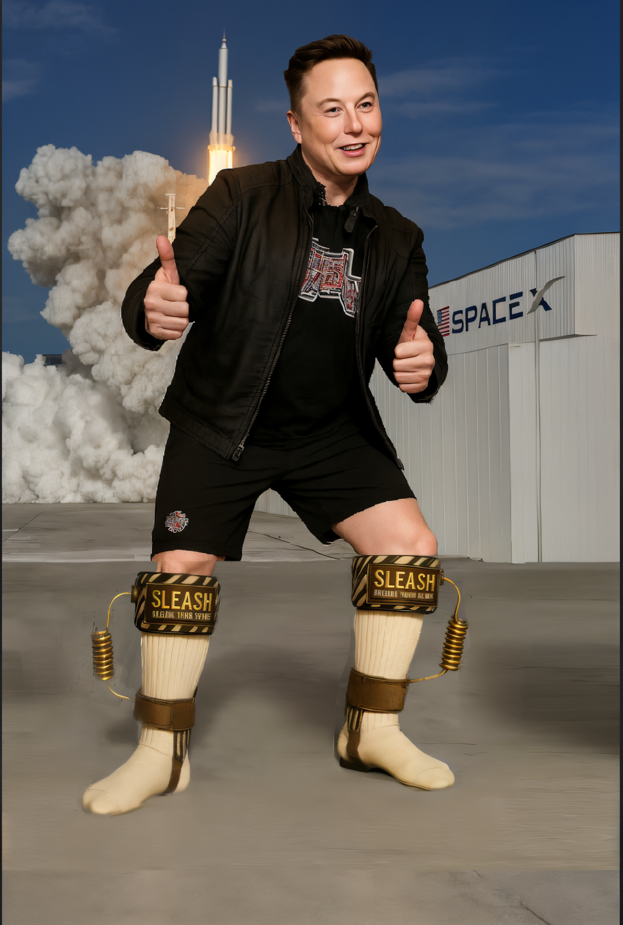 Elon Musk wearing SLEASH™ sock leash